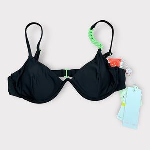 NWT Red Carter Black & Lime Green Chain Bikini Top